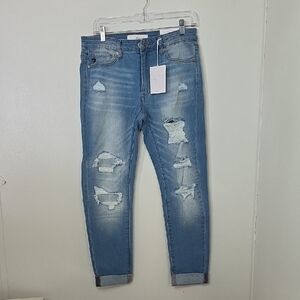 KanCan Women's Distressed Blue Skinny Jeans